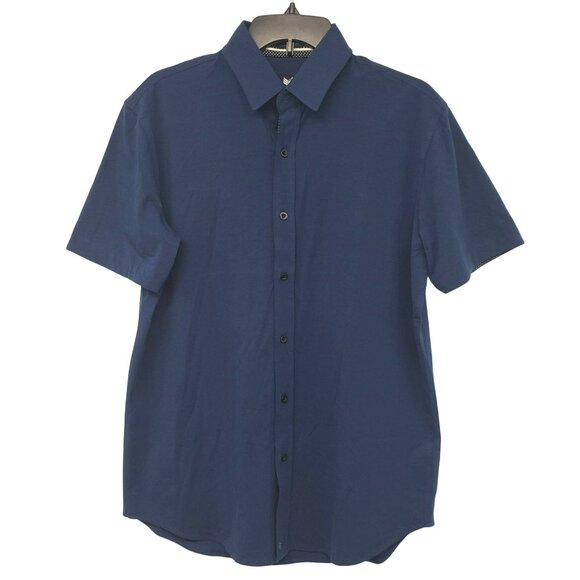 Buttercloth Mens M Regular Fit Icy Cotton Blue Short Sleeve Polo Shirt Casual - Picture 1 of 12